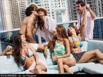 women and men partying