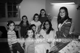 mom with new baby and lots of kids