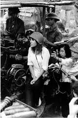 1972 - Traitor Hanoi Jane Fonda Sitting Atop a North Vietnam Anti-Aircraft Gun Used to Kill American Military Personnel.