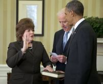 Julia Pierson, 55, being sworn in as Director of the Secret Service in March of 2013
