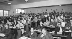 College party 1950s classroom
